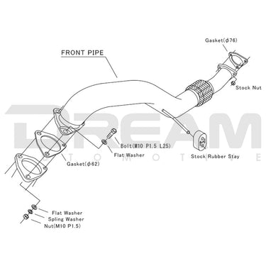 HKS | Stainless Steel Exhaust Front Pipe | Honda Civic Type R | FL5 2.0T K20C1 | 2023+