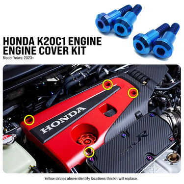 Dress Up Bolts | Titanium Engine Cover Hardware Kit | Honda Civic Type R FK8/FL5 | 2.0T K20C1 | 2017+