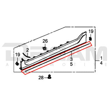 Genuine Honda | Red Side Skirt Trim Tape | Honda Civic Type R | FK8 2.0T K20C1 | 2017-2022