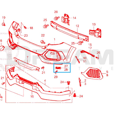 Genuine Honda Rear Bumper Spacer | Honda Civic Type R | FK8 2.0T K20C1 | 2017+