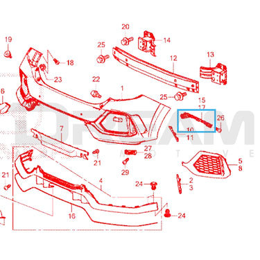 Genuine Honda Rear Bumper Spacer | Honda Civic Type R | FK8 2.0T K20C1 | 2017+