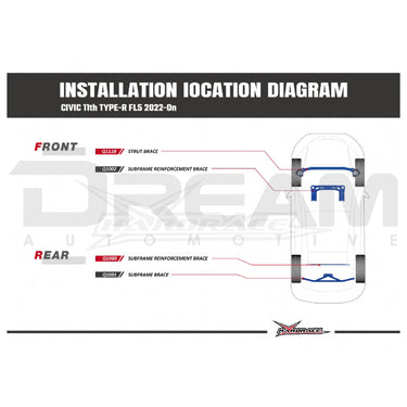 Hardrace | Front Strut Tower Brace | Honda Civic Type R | FL5 2.0T K20C1 | 2023+