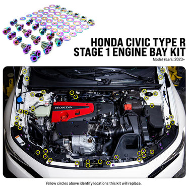 Dress Up Bolts | Stage 1 Engine Bay Titanium Hardware Kit | Honda Civic Type R | FL5 2.0 K20C1 | 2023+