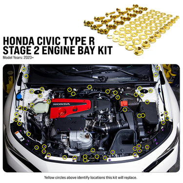 Dress Up Bolts | Stage 2 Engine Bay Titanium Hardware Kit | Honda Civic Type R | FL5 2.0 K20C1 | 2023+