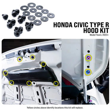 Dress Up Bolts  | Titanium Hood Hardware Kit | Honda Civic Type R | FL5 2.0 K20C1 | 2023+