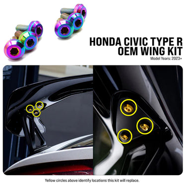 Dress Up Bolts  | Titanium Wing Hardware Kit | Honda Civic Type R | FL5 2.0 K20C1 | 2023+
