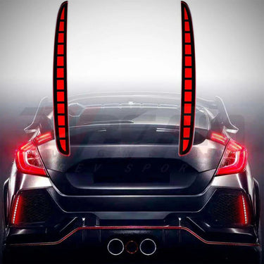 HiRev Sports | V2 Rear Bumper LED Reflectors | Honda Civic Type R | FK8 / FK2 2.0T K20C1 | 2017-2021