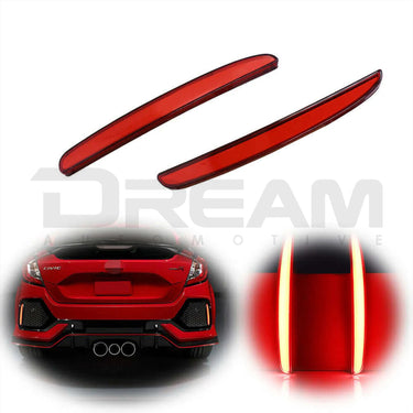 HiRev Sports | V1 Rear Bumper LED Reflectors | Honda Civic Type R | FK8 / FK2 2.0T K20C1 | 2015-2021