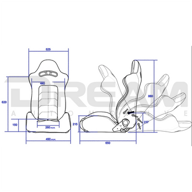 Mugen | MX-B Reclining Semi-Bucket Seat | Honda Civic Type R | 2015+