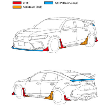 HKS | TYPE-S Rear Bumper Lower Spoiler | Honda Civic Type R | FL5 2.0T K20C1 | 2023+