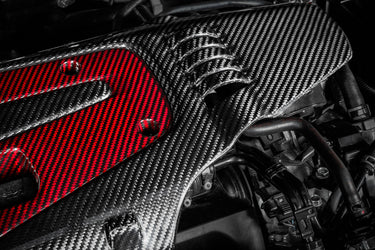 Eventuri Carbon/Red Kevlar Engine Cover | Honda Civic Type R | FK2/FK8 2.0T K20C1 | 2015+