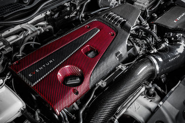 Eventuri Carbon/Red Kevlar Engine Cover | Honda Civic Type R | FK2/FK8 2.0T K20C1 | 2015+