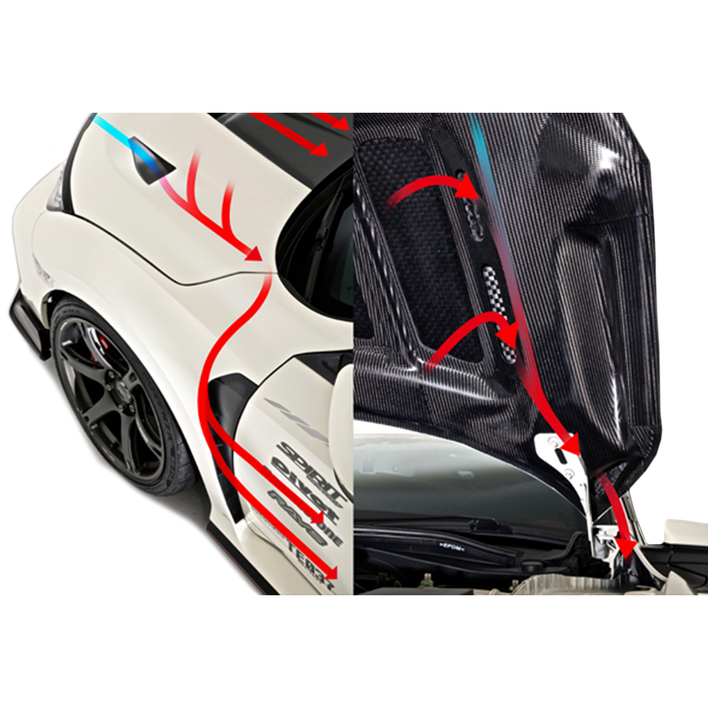 Varis Arising-I Vented Cooling Bonnet, Honda Civic Type R