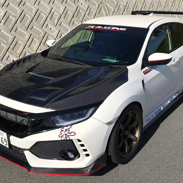 J's Racing Aero Bonnet Type-V Carbon FRP | Honda Civic Type R | FK8 2.0T K20C1 | 2017+