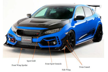 J's RACING Twin Canard for TYPE-S Spoiler | Honda Civic Type R | FK8 2.0T K20C1 | 2017+